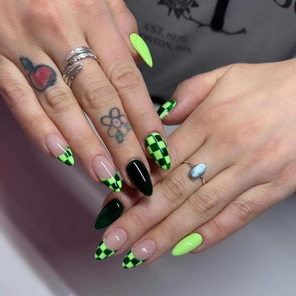 Neon Jungle Green nails