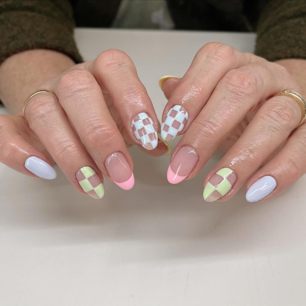Pastel Patchwork nails