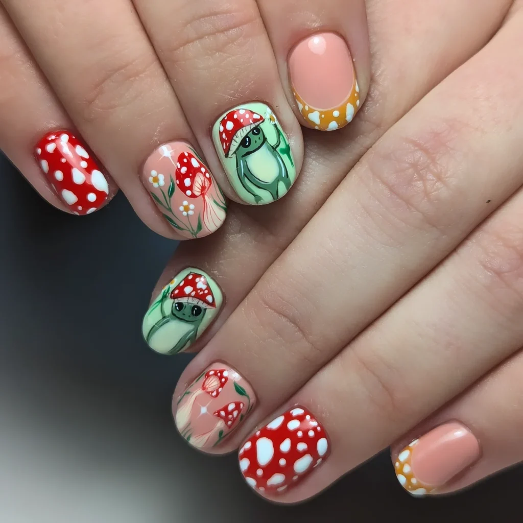 Frog & Mushroom Hat nails