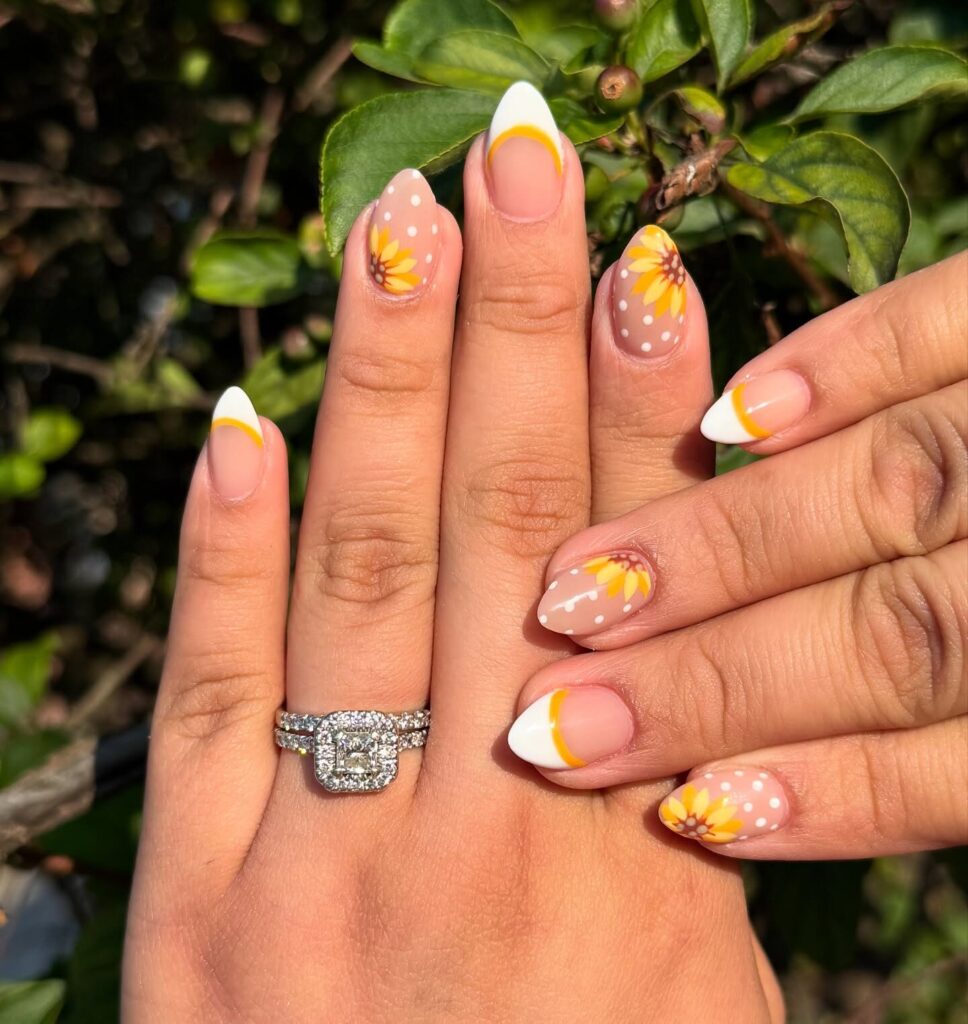 White-Yellow French nails