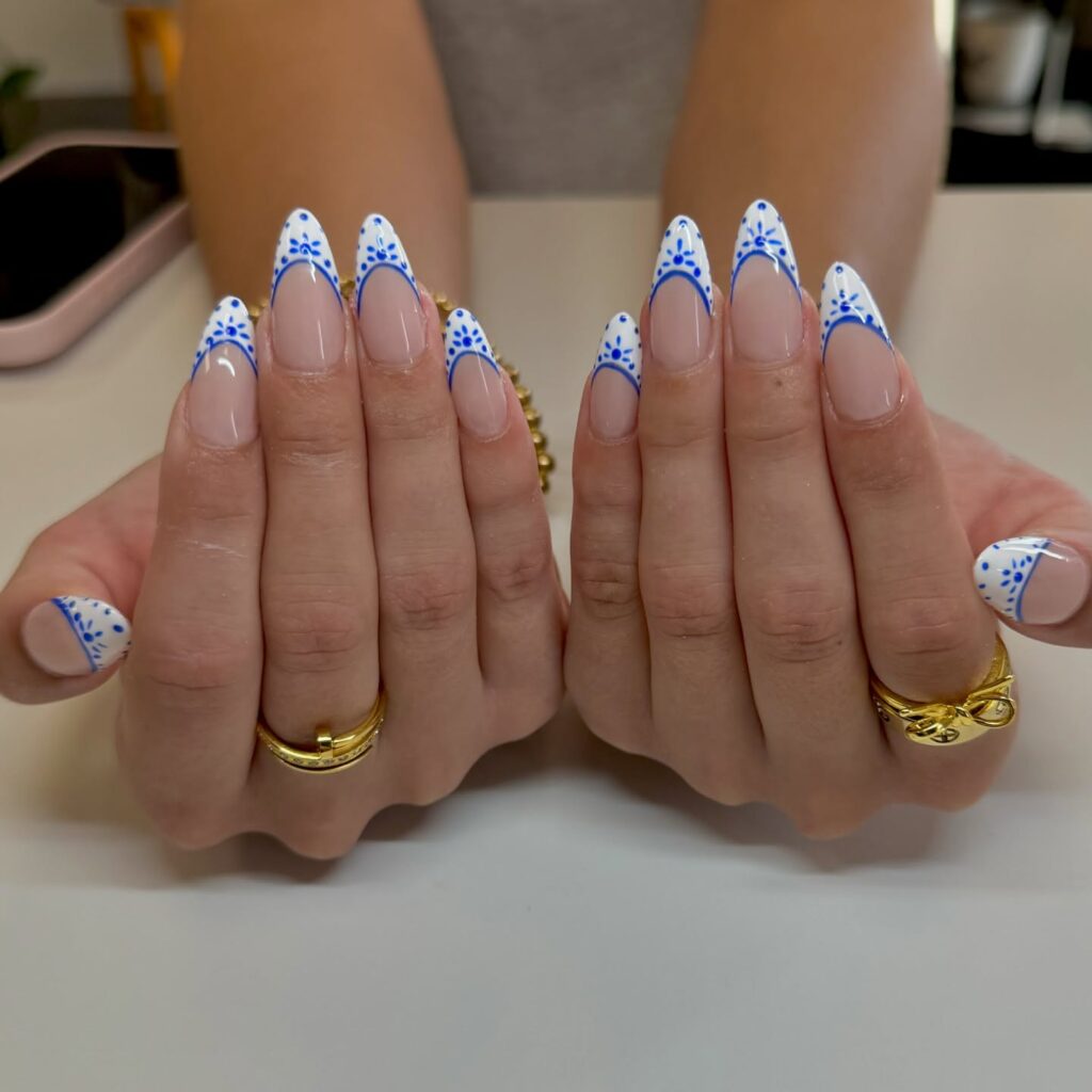 Midnight Dot Matrix nails