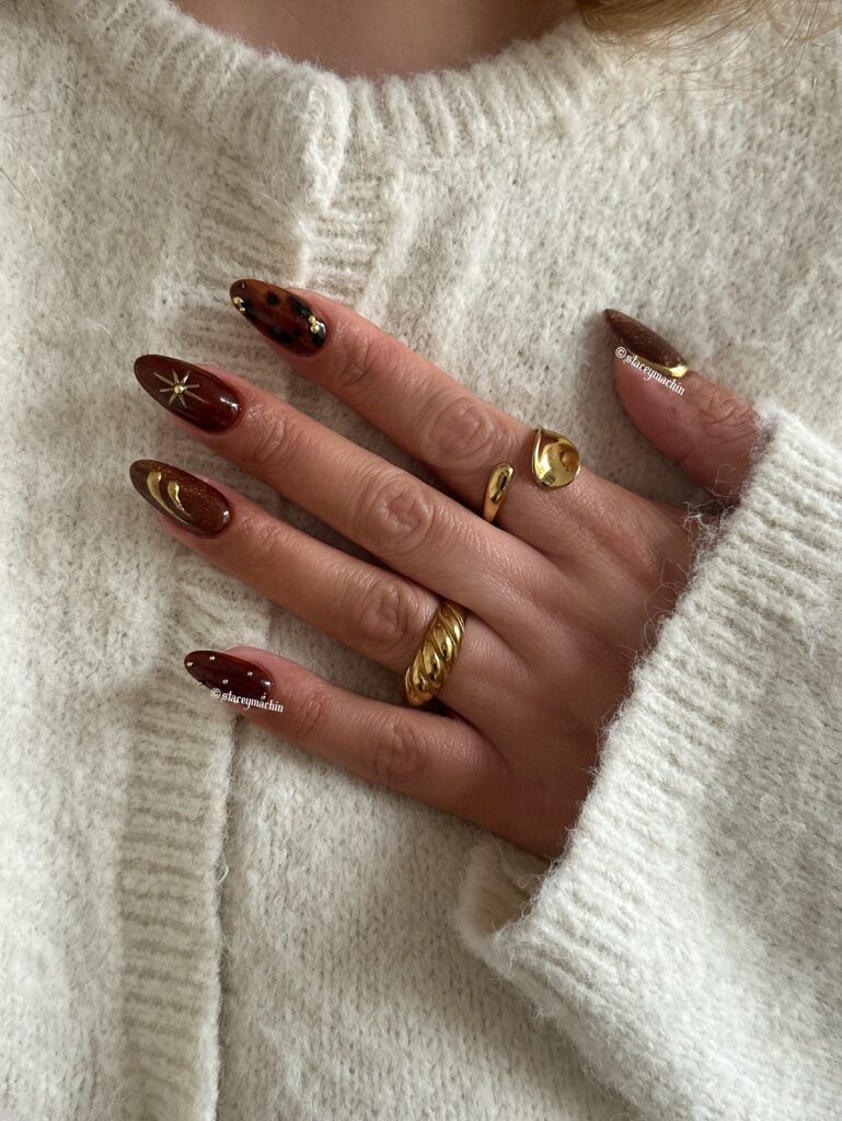 Burnt Caramel Cosmos nails
