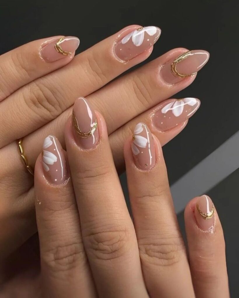Nude Petal & Moon nails
