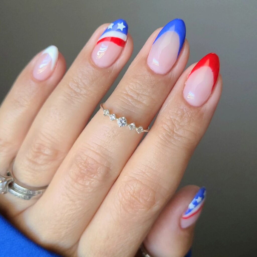 Patriotic French Tips nails