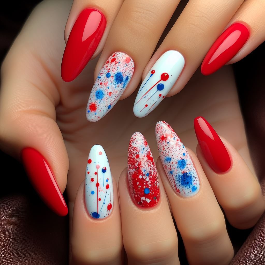 Splatter Paint Patriot nails