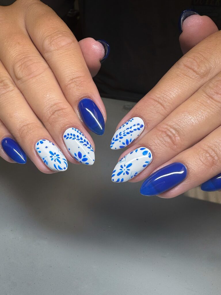 Royal Checkerboard nails