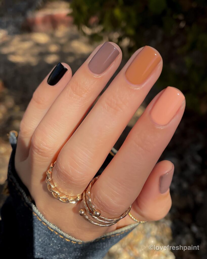 Autumn Earth Tones nails