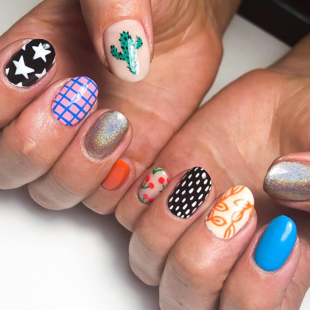 Eclectic Pattern Mix nails
