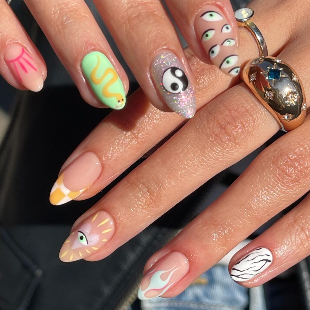 Mystic Symbol Collage nails