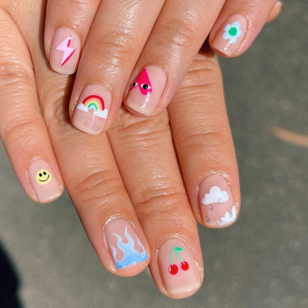 Doodle Icon Nails nails