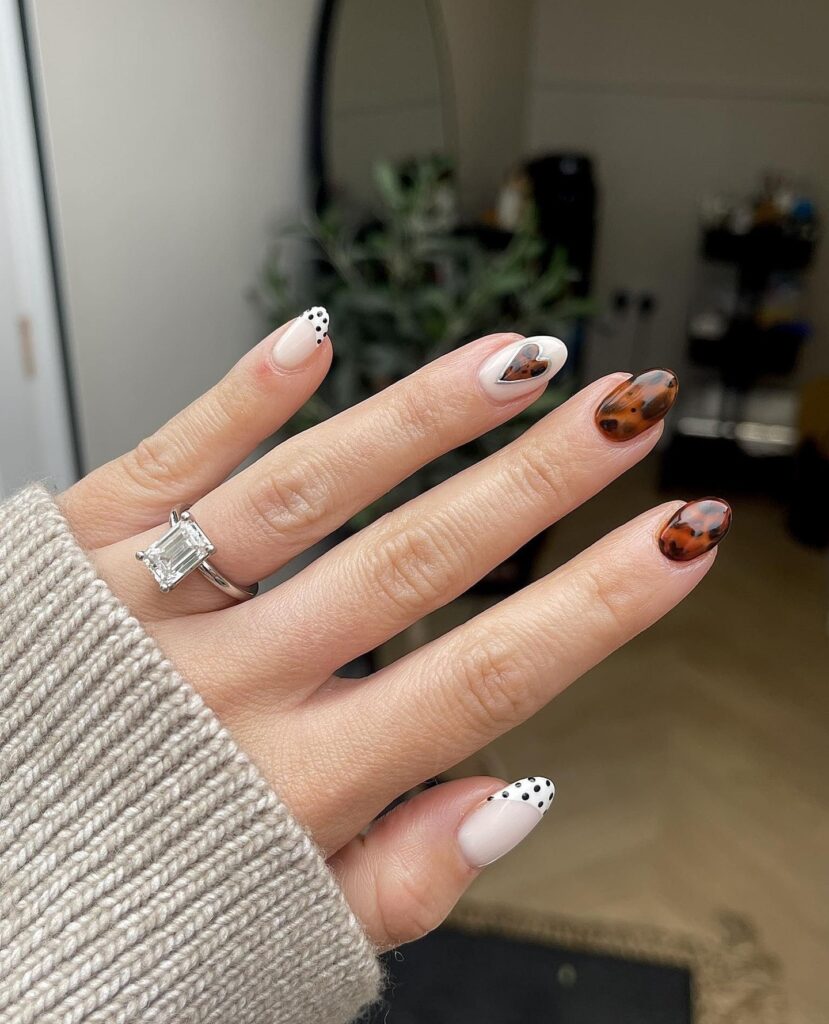 Tortoiseshell & Heart Edit nails
