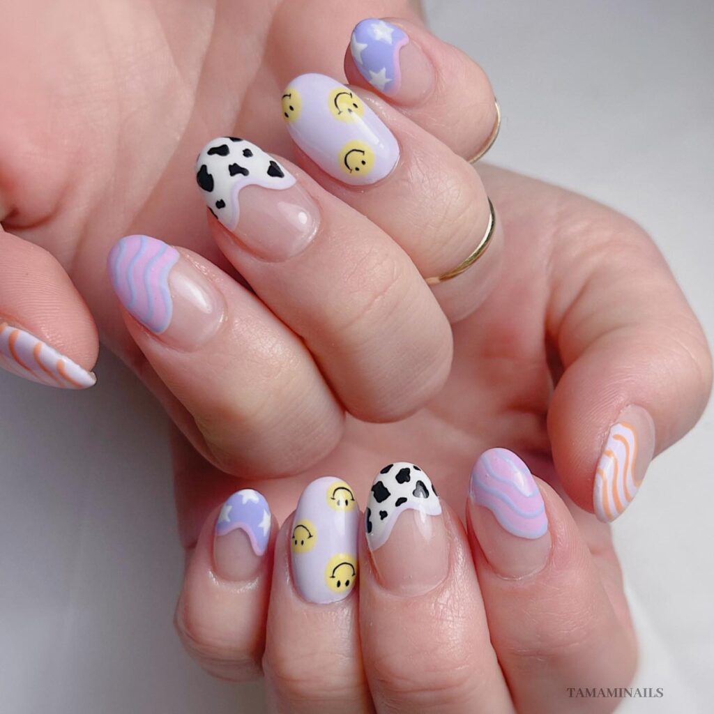 Pastel Dreamscape Mix nails