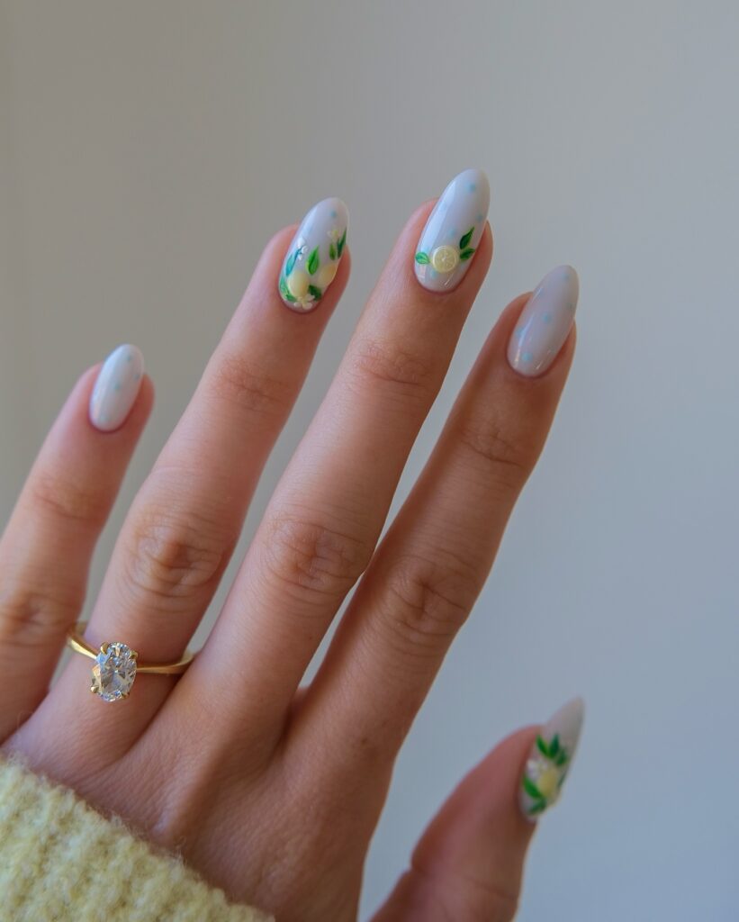 Glazed Lemon Botanicals nails