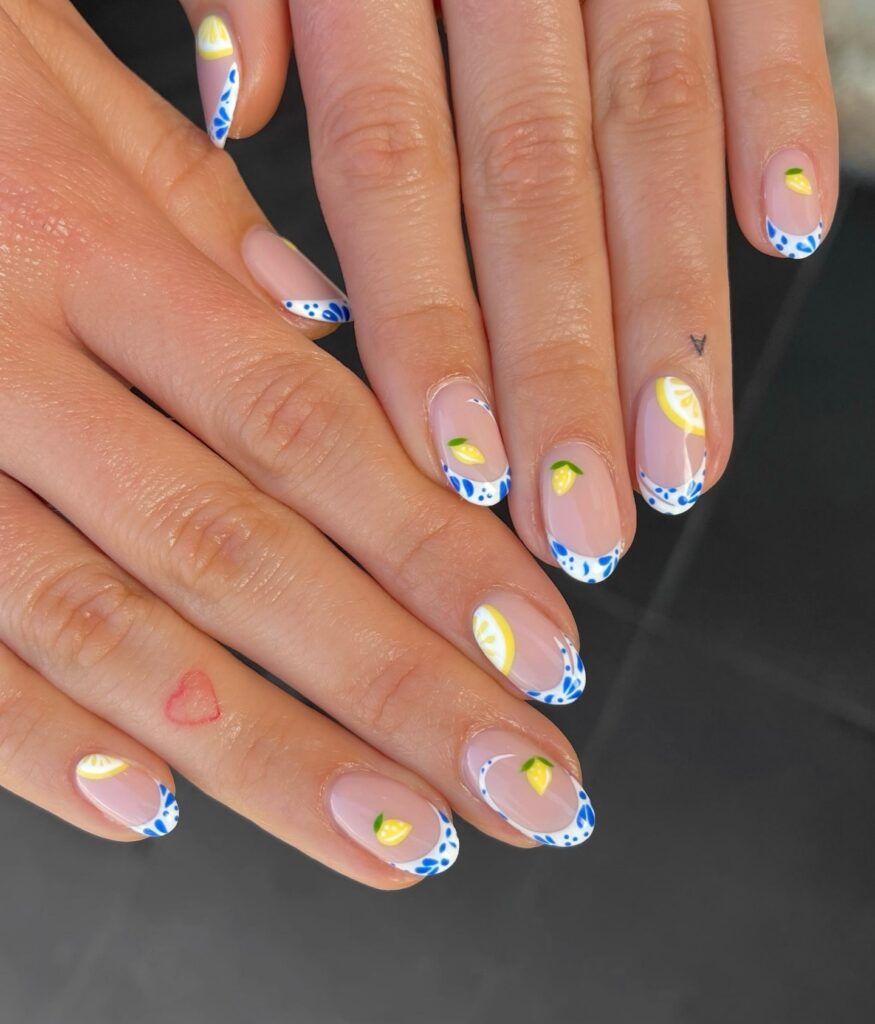 Lemon Tile Tips nails