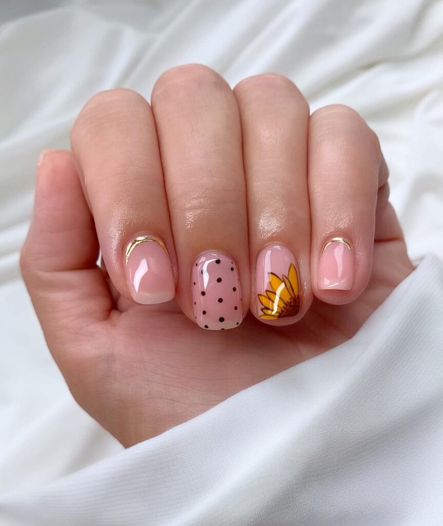 Blush Polka Dots nails