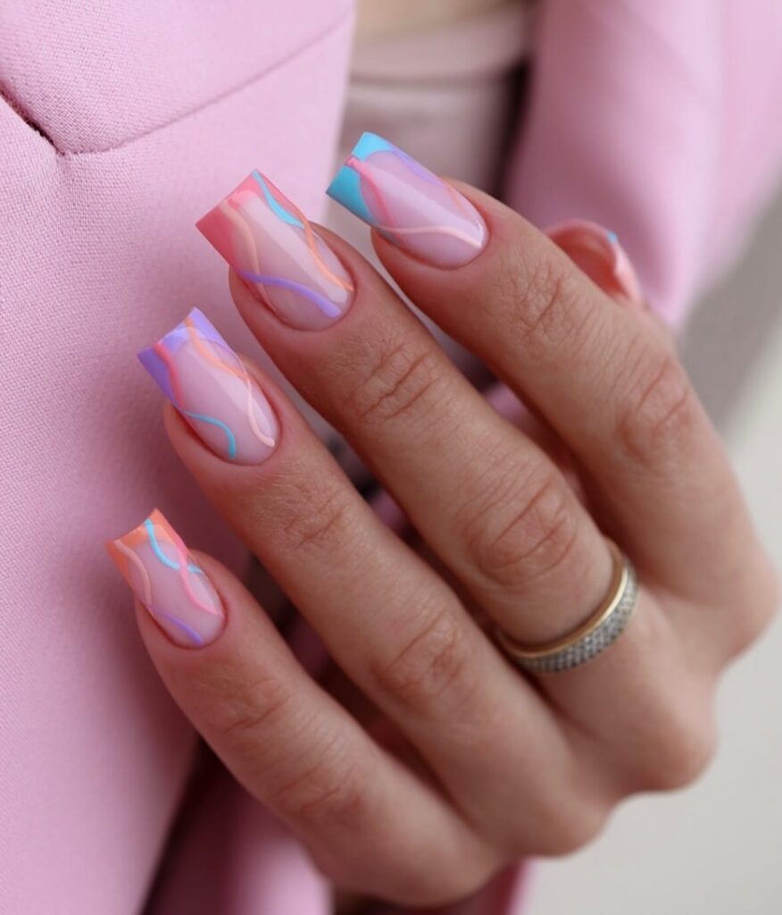 Dreamy Pastel Ribbons nails