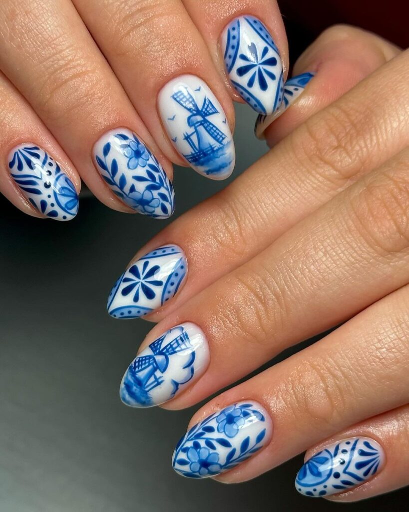 Coastal Brushstroke nails