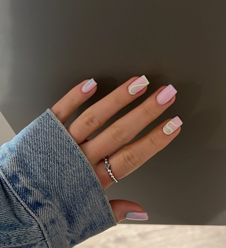 Sage & Pink Mini nails