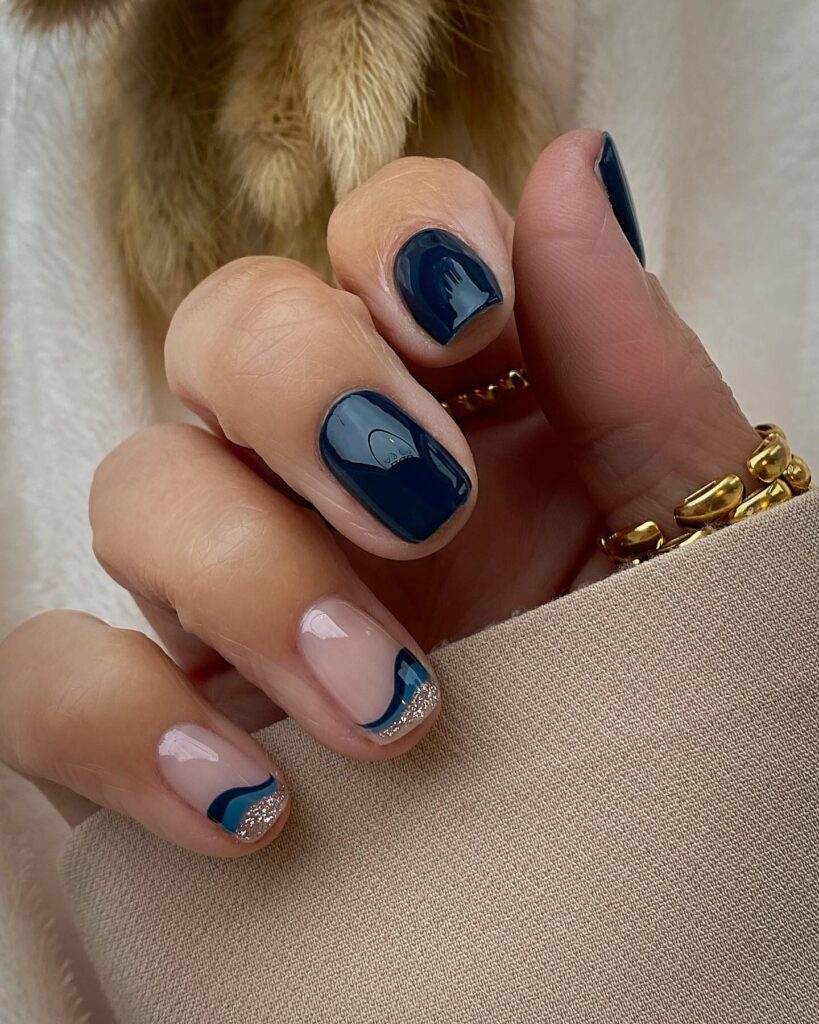 Midnight Gel Coffin nails
