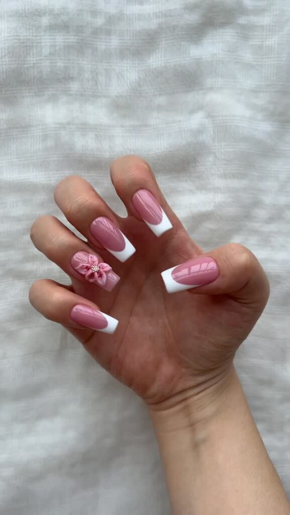 Dusty Rose French nails