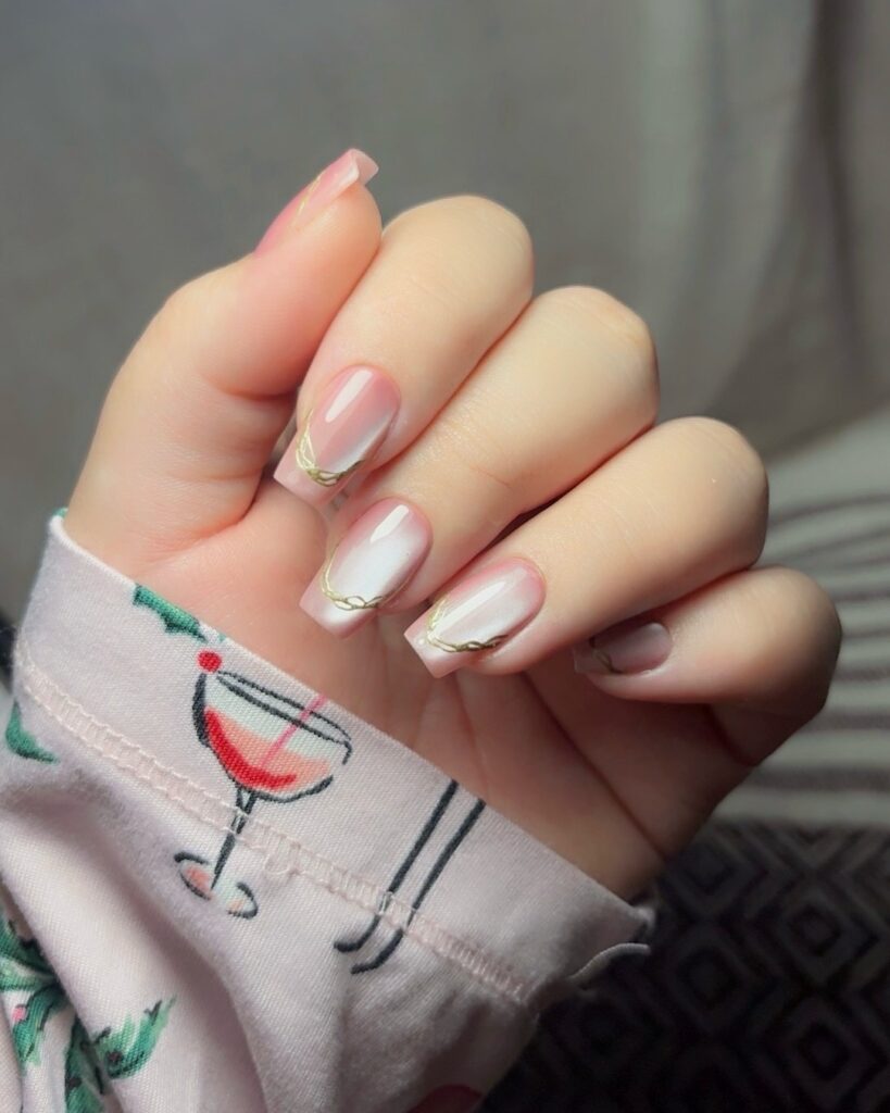 Gilded French Tips nails