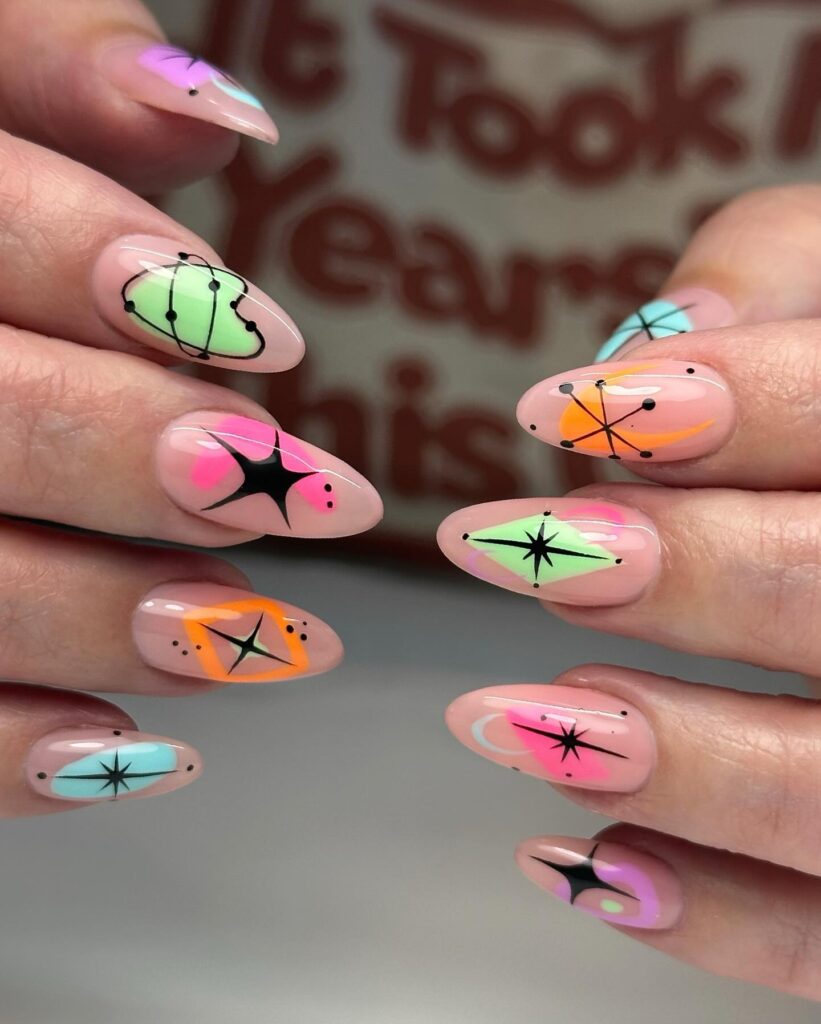 Atomic Age Starburst nails
