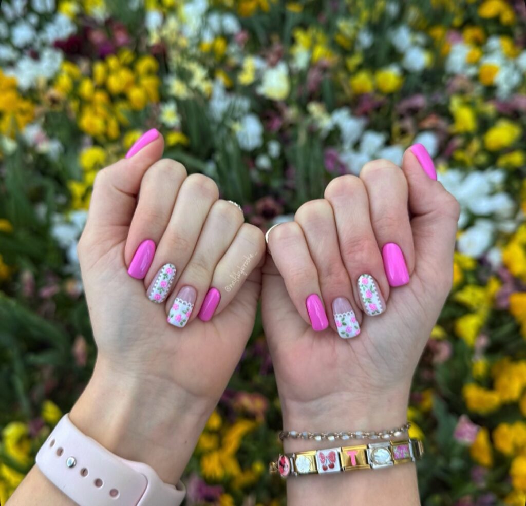 Garden Party Pink nails