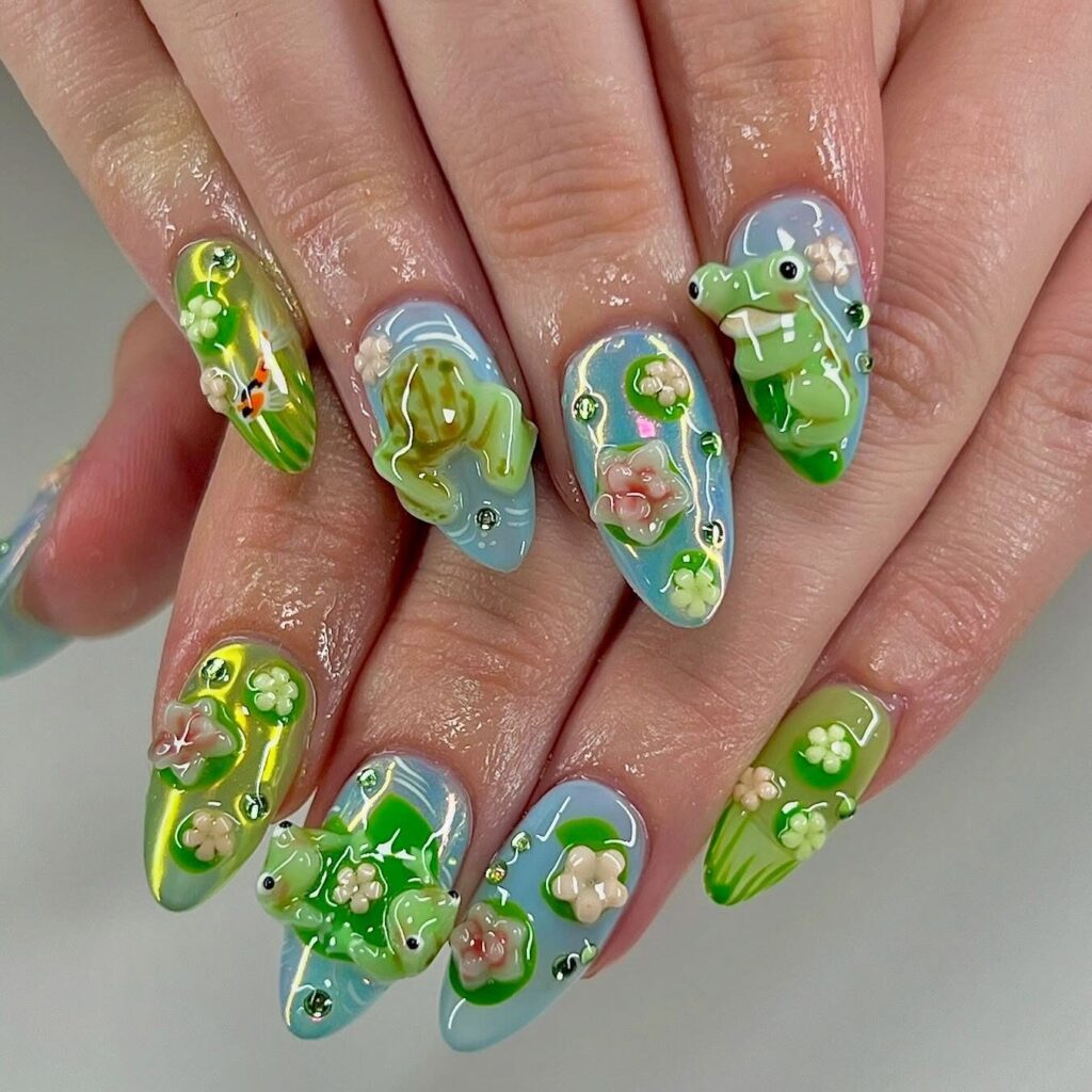 Pond Art 3D nails