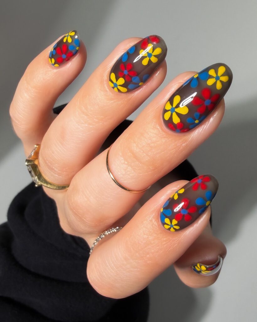 Primary Flower Power nails
