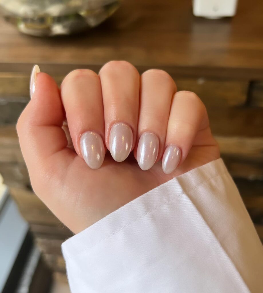 Frosted Pearl Tips nails