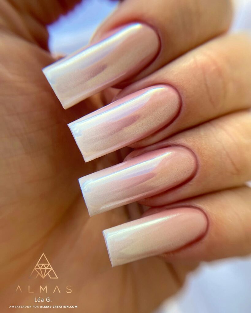 Rose Beige Sheer nails
