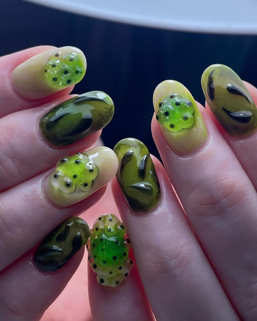 Dark Bog Tactile nails