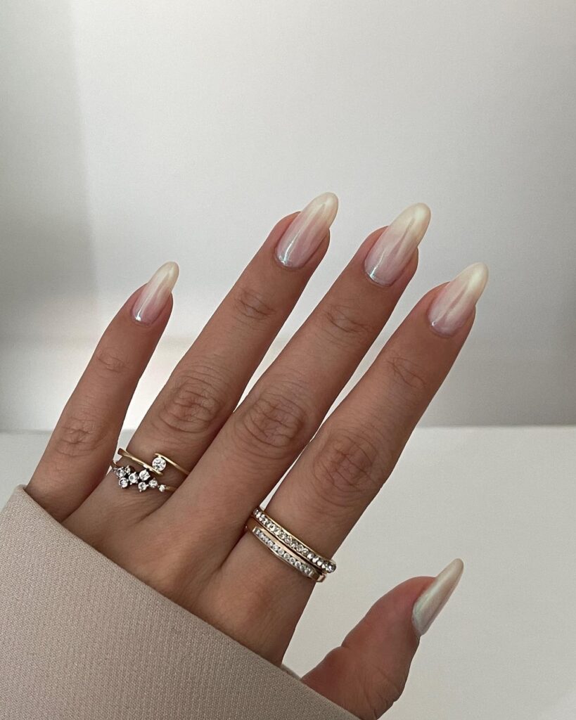 Sheer Nude Oval nails