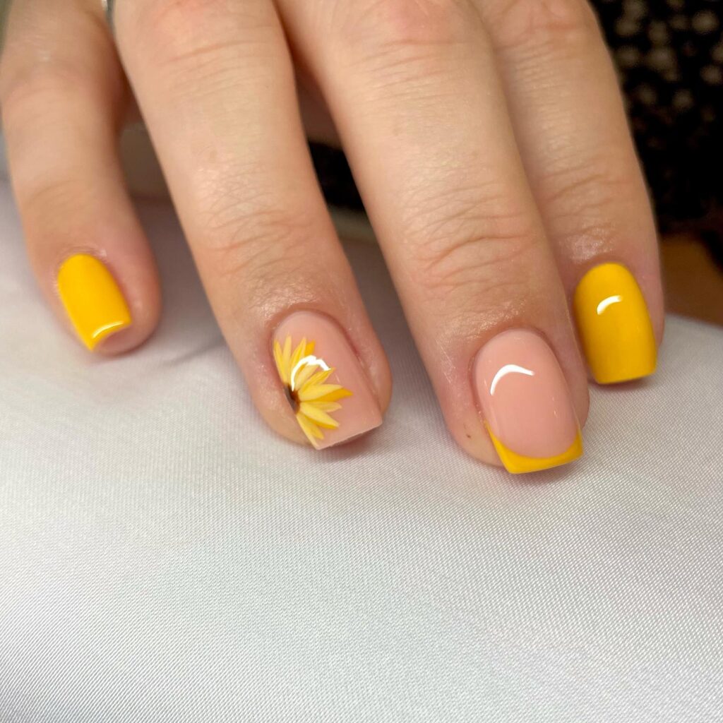 Bold Yellow Mix nails