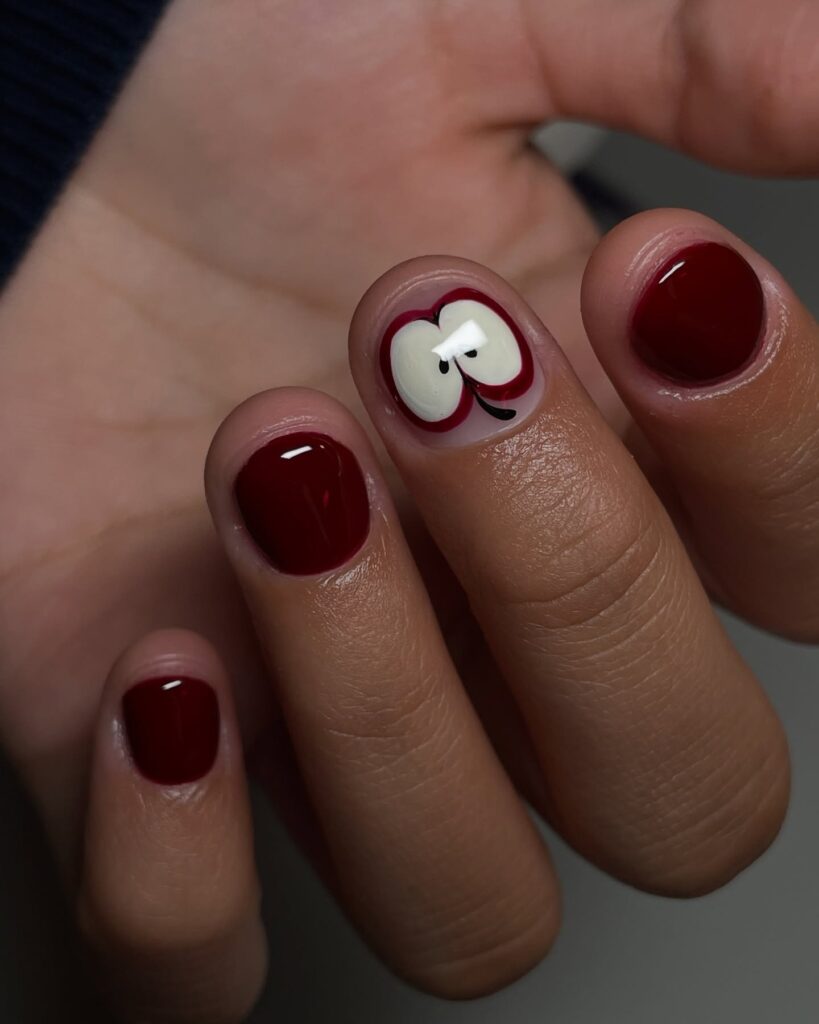 Deep Red Apple nails
