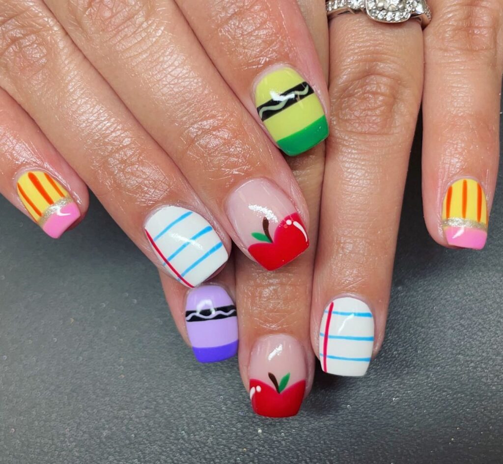 Crayon & Apple Set nails