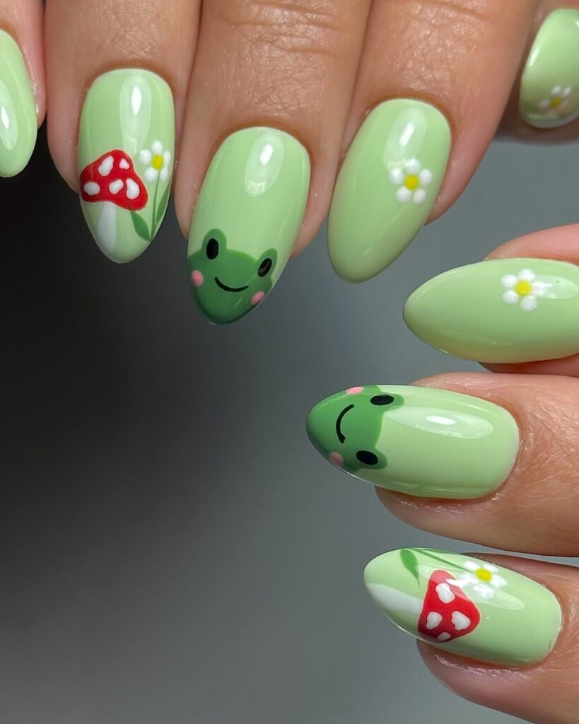 Soft Green Meadow nails