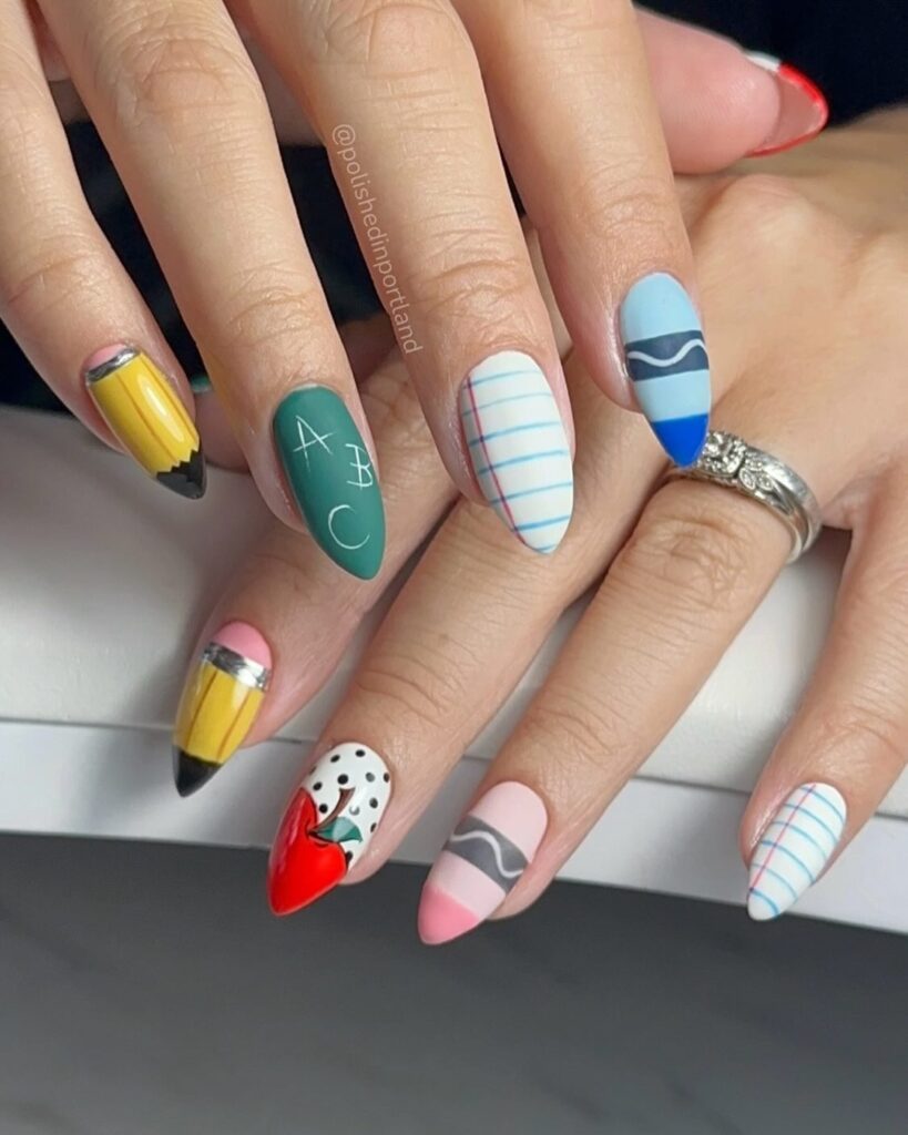 Back-to-School Storyteller nails