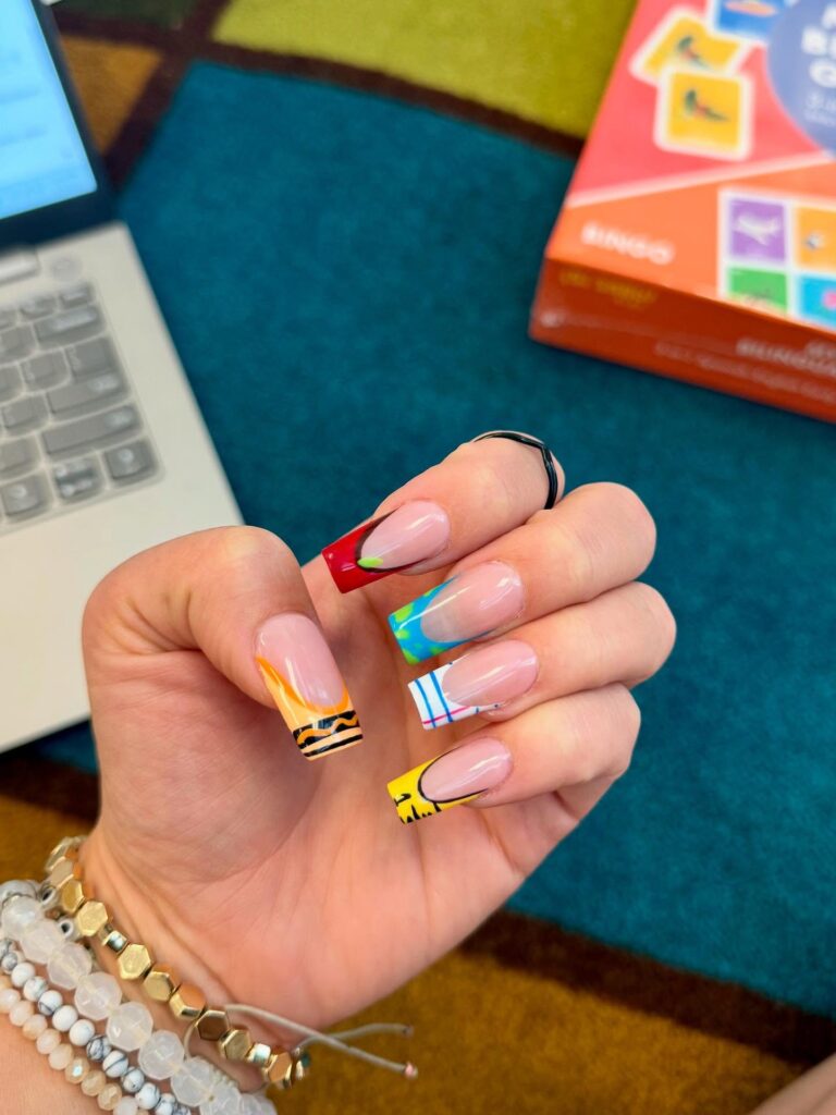 Crayon French Tips nails