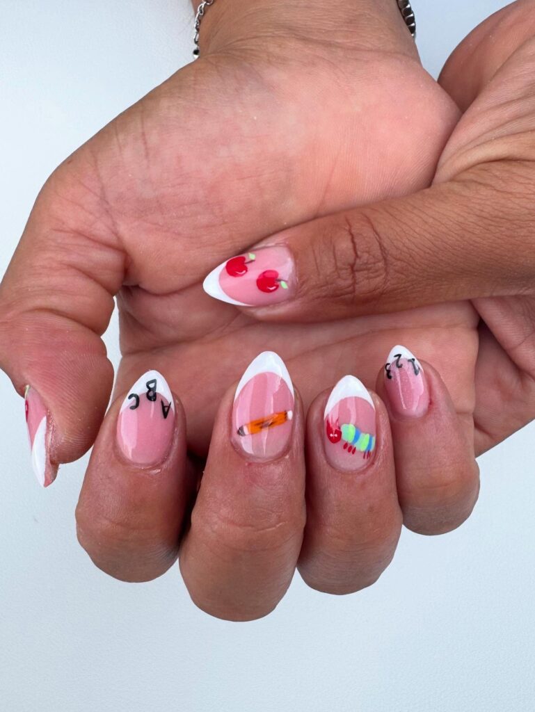 White French School nails