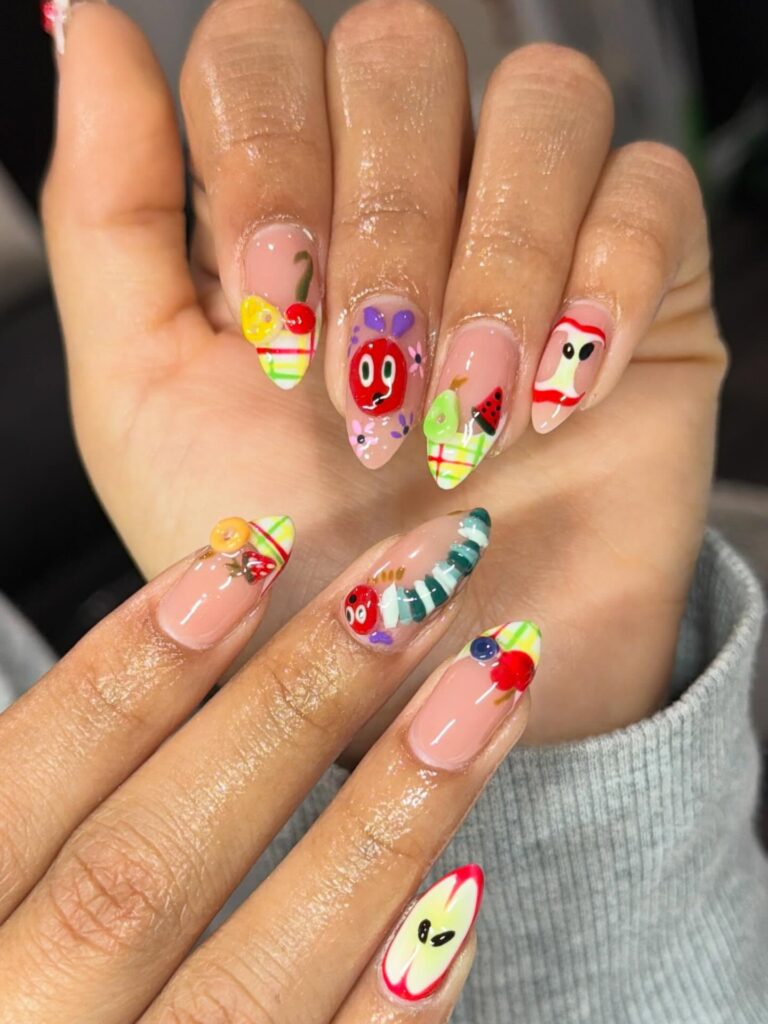 Hungry Caterpillar Party nails