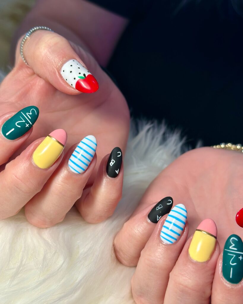 Chalkboard & Notebook nails
