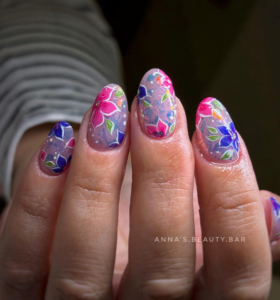 Tropical Bloom Mix nails