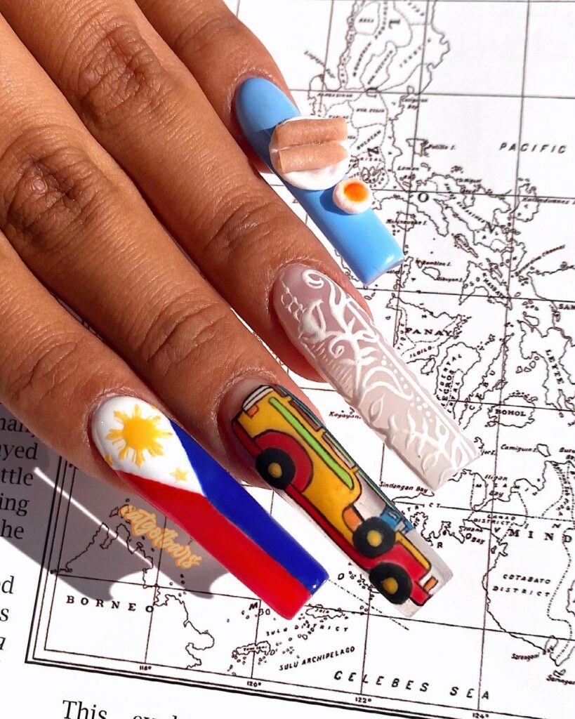 Filipino Pride nails