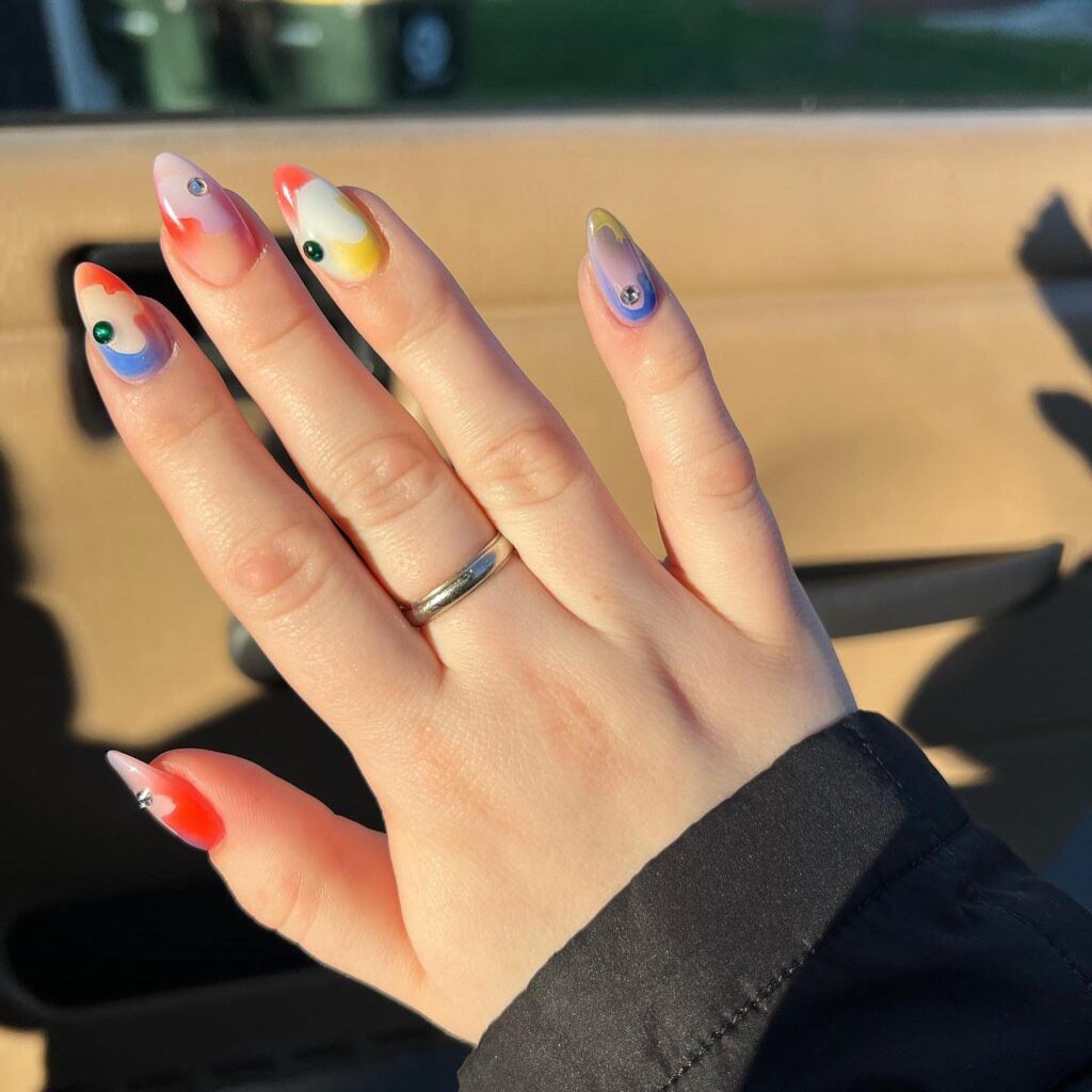 Abstract Fruit Art nails
