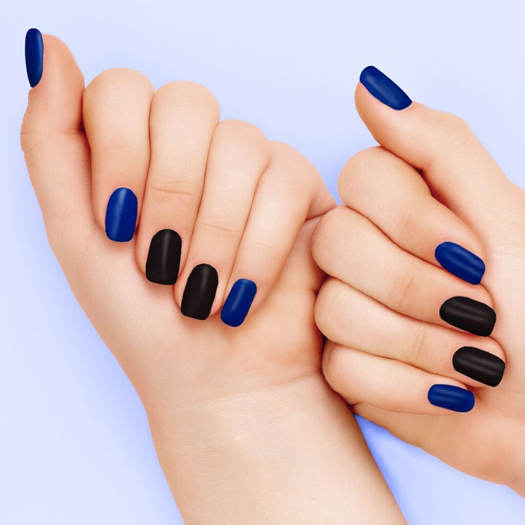 Midnight Blue & Black nails