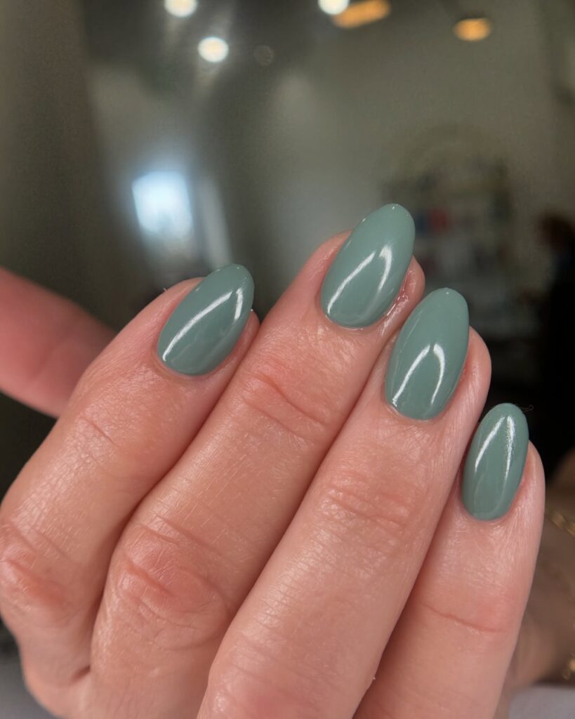 Sage Green Almond nails