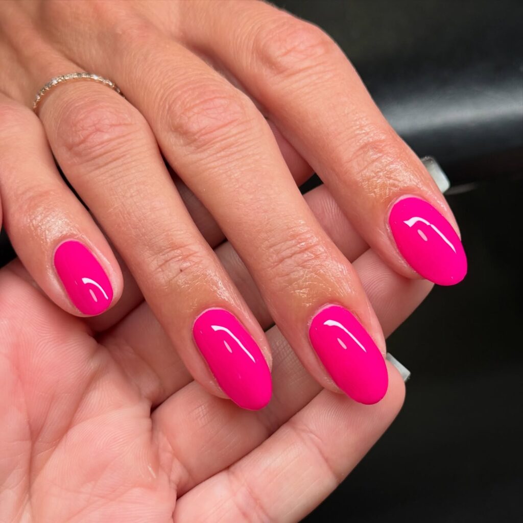 Neon Hot Pink nails