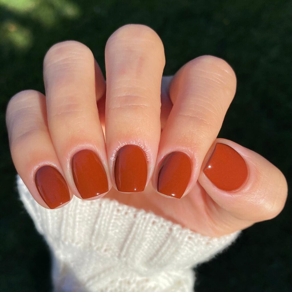 Burnt Sienna Short nails