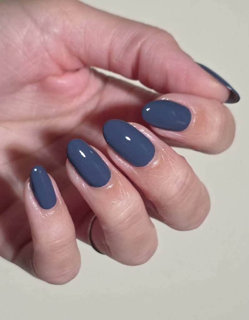 Slate Blue Oval nails